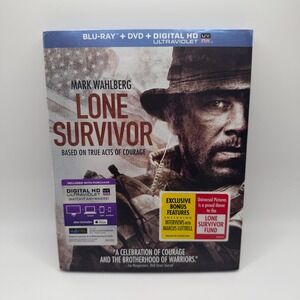 Lone Survivor Blu-ray DVD Combo Mark Wahlberg War‎ Action Movie with Slipcover